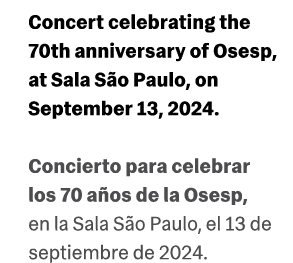 Concert celebrating the 70th anniversary of Osesp, at Sala S o Paulo, on September 13, 2024. Concierto para celebrar ...