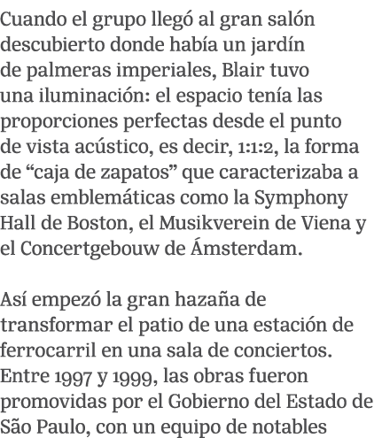 Cuando el grupo lleg al gran sal n descubierto donde hab a un jard n de palmeras imperiales, Blair tuvo una iluminac...