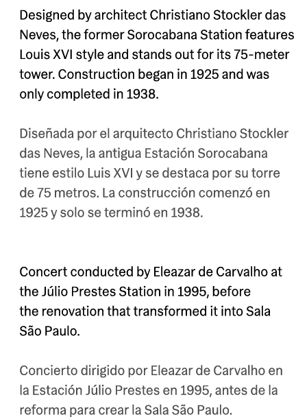 Designed by architect Christiano Stockler das Neves, the former Sorocabana Station features Louis XVI style and stand...