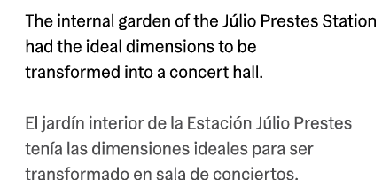 The internal garden of the J lio Prestes Station had the ideal dimensions to be transformed into a concert hall. El j...