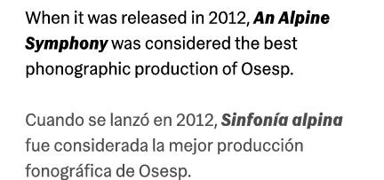 When it was released in 2012, An Alpine Symphony was considered the best phonographic production of Osesp. Cuando se ...