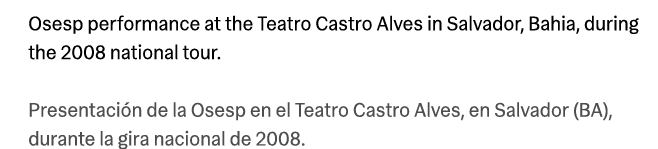 Osesp performance at the Teatro Castro Alves in Salvador, Bahia, during the 2008 national tour. Presentaci n de la Os...