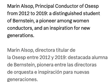 Marin Alsop, Principal Conductor of Osesp from 2012 to 2019: a distinguished student of Bernstein, a pioneer among wo...